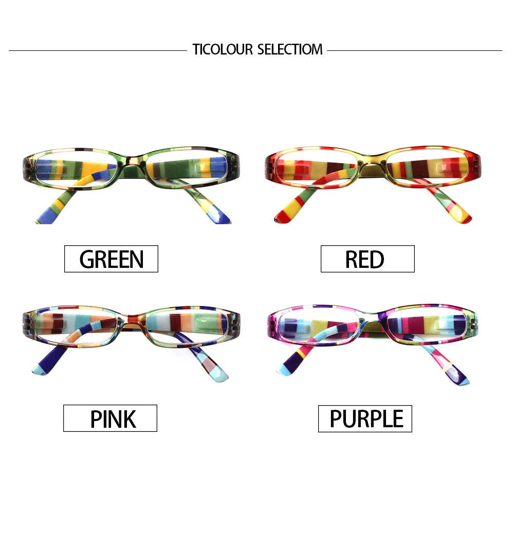 Henotin Reading Glasses for Women – Small Frame, Spring Hinges, Fresh Print Design, Super Clear High-Quality Eyewear