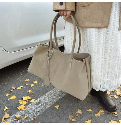 2025 Women’s Faux Suede Handbag – High-Quality, Versatile Large Capacity Shoulder Bag
