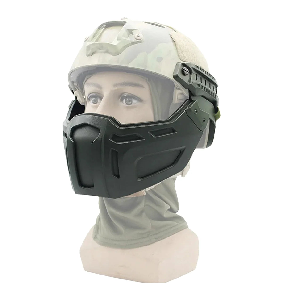 Tactical FAST Helmet Half Face Mask with Flip Goggles – Airsoft, Paintball, and Hunting Gear Accessories