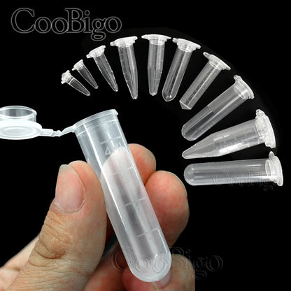 0.2-10ML Plastic Seed Storage Bottles — Transparent Centrifuge Tube Containers with Caps
