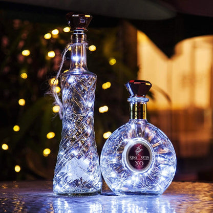 Updated Solar Wine Bottle Lights – 2M 20 LED Copper Wire Fairy String Lights for Xmas, Wedding & Party Decor, 4/8/10 Pack