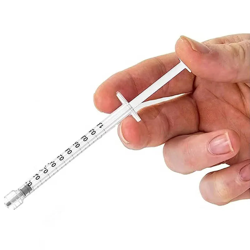 100PCS 1ml Luer Lock Syringes – Sterilized Lab Injectors for Glue Dispensing & Sampling, Individual Packaging