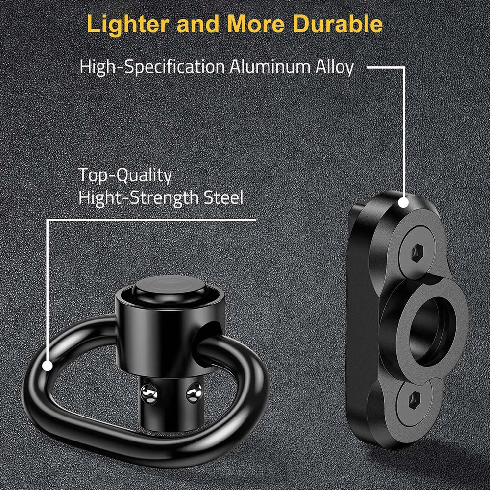 2PCS Tactical QD Sling Swivel Mount – 360° Quick Release Adapter for Rifle, Gun Sling Buckle Attachment Accessory