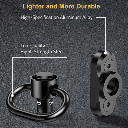 2PCS Tactical QD Sling Swivel Mount – 360° Quick Release Adapter for Rifle, Gun Sling Buckle Attachment Accessory