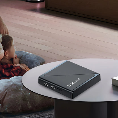 Android 16 Smart TV Box — Allwinner H313 Quad-Core, Dual WiFi 2.4G/5G, 14K Media Player with Voice Remote (16G/256G)