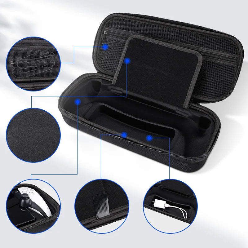 EVA Portable Shockproof Case for PS5 Portal — Protective Anti-Drop Storage Bag for Sony PlayStation Handheld Game Console