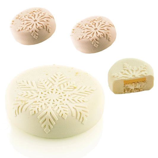 Christmas Snowflake Silicone Cake Mold – Cylindrical French Mousse Dessert Baking Tool for Holiday Bakeware