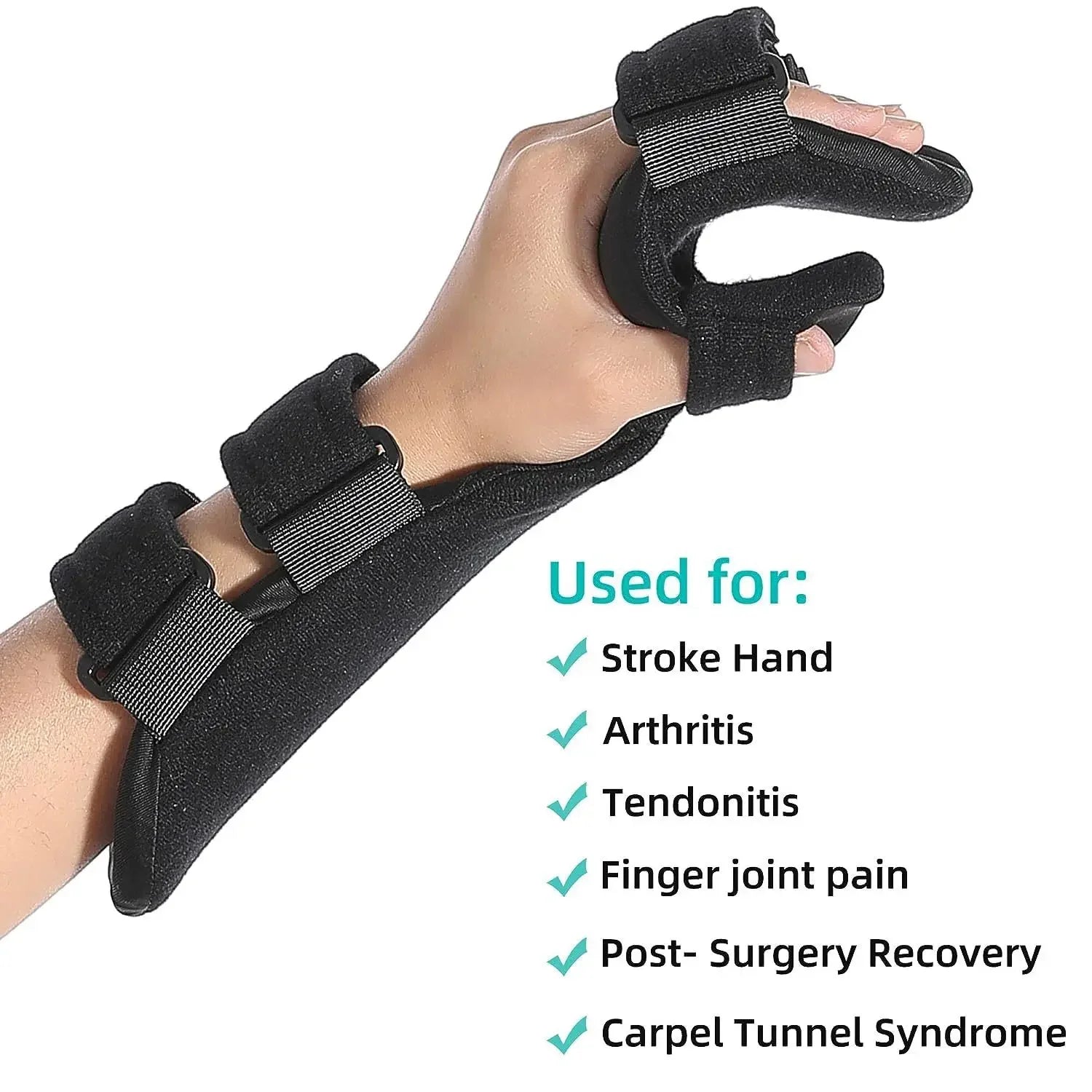 Adjustable Stroke Hand Brace — Night Finger and Wrist Splint for Arthr ...