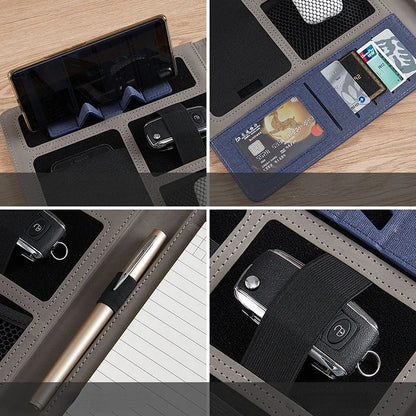 Leather Multifunctional A4 Conference Folder - Business Stationery Organizer with Zipper, Contract File Holder and Card Slots