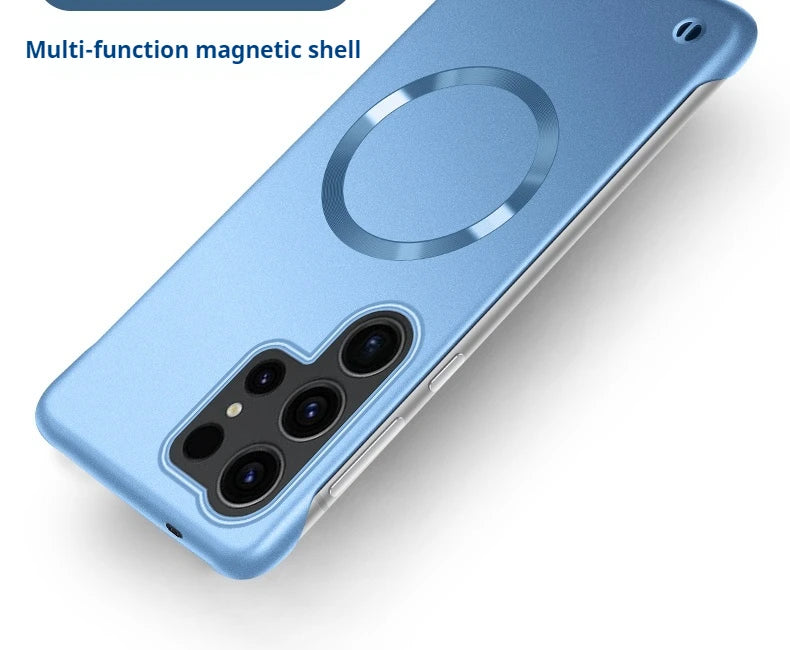 Ultra Thin Magnetic Metal Case for Samsung S25/S24 Ultra, S23/S22 FE – Frameless Matte PC Cover with MagSafe Compatibility