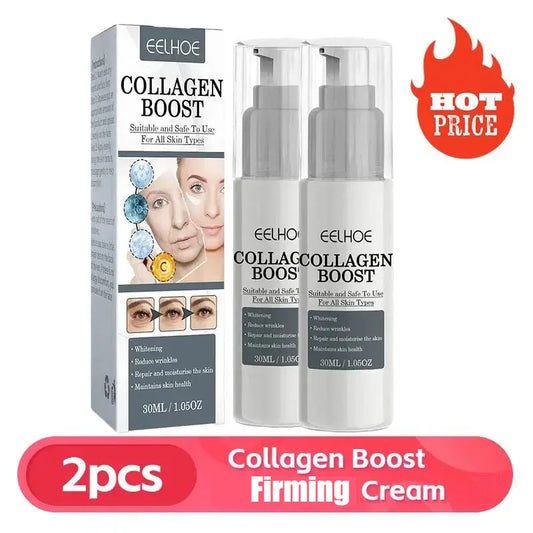 1-2pcs Collagen Boost Firming Face Essence Cream 30ml — Fade Fine Lines, Brighten & Lighten Skin, Moisturizing Serum for Women