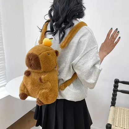 Capybara Plush School Bag – Large Capacity Casual Backpack for Students