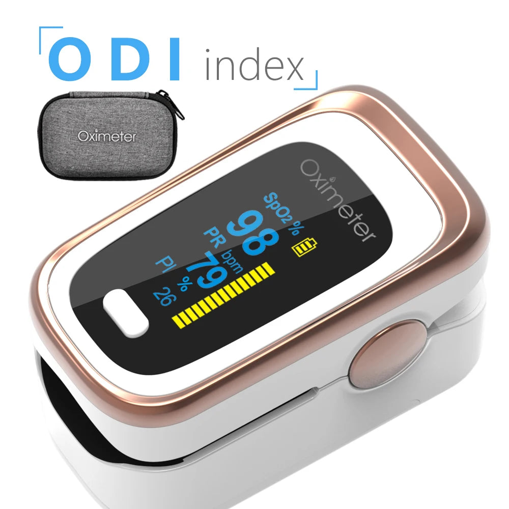 Portable Medical Finger Pulse Oximeter – OLED Display, SPO2, PR, Sleep Monitor, 8-Hour Battery Life