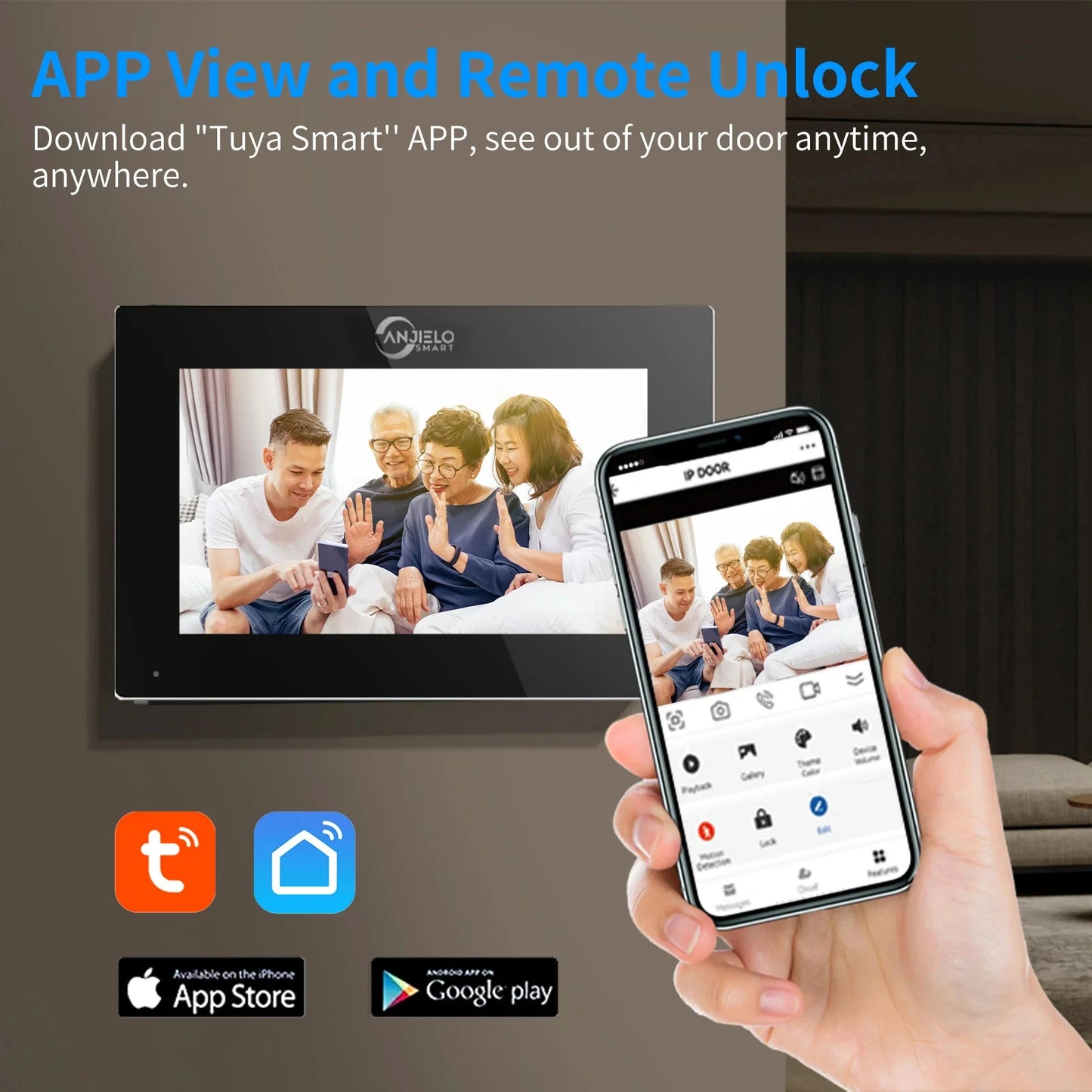 Fingerprint 5-in-1 WiFi Video Doorbell — Tuya Smart 1080P Touch Intercom System for Home Security