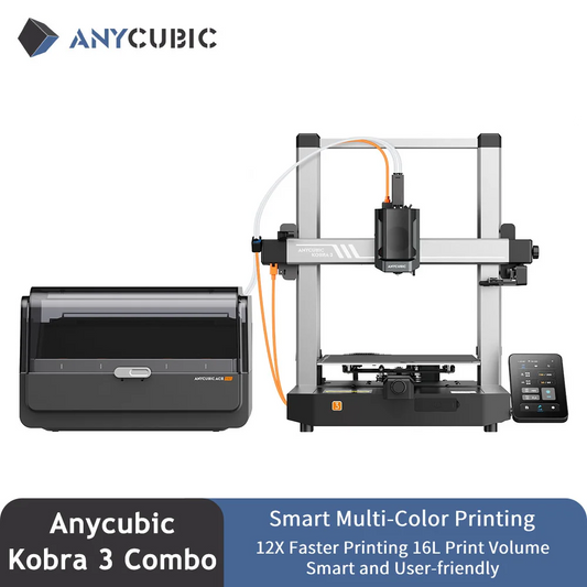 ANYCUBIC Kobra 3 Combo Multi-Color FDM 3D Printer – 600mm/s Speed, 250x250x260mm Build Volume