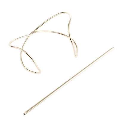 Boho Irregular Hair Stick: Fashionable Gold Hair Accessories - Shaped Bun Holder Cage Hair Pin for Women's Hairwear Jewelry (Model H040)
