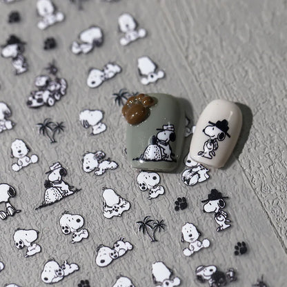 Cute Snoopy 5D Nail Stickers – Cartoon Anime Nail Art Decoration