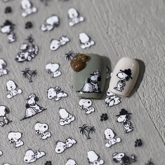 Cute Snoopy 5D Nail Stickers – Cartoon Anime Nail Art Decoration