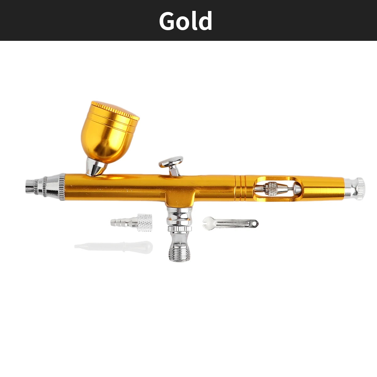 0.3mm Dual Action Gravity Feed Airbrush Kit with 7cc Quick-Release Fluid Cups – Perfect for Model Painting & Cake Art