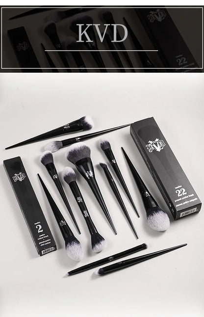 Kat Von D Makeup Brush Set – KVD Foundation, Blush, Highlight, Concealer, Powder & Eyeshadow Brushes Kit