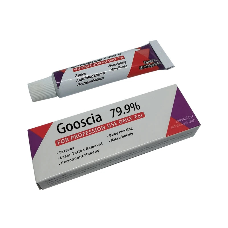 79.9% Goosica Tattoo Numbing Cream 10g – Pre-Permanent Makeup for Microblading, Piercing, Eyebrows & Lips