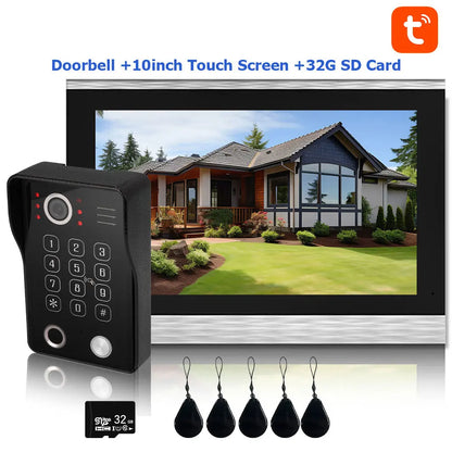 Fingerprint 5-in-1 WiFi Video Doorbell — Tuya Smart 1080P Touch Intercom System for Home Security