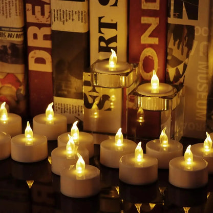 Candlium 12 Pack Warm Yellow Flameless LED Tea Light Candles | Battery Operated 200+ Hours | Votive, Anniversary and Wedding Decoration