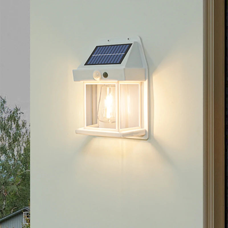 Solar Outdoor Wall Lamp - Human Body Induction, IP65 Waterproof for Home, Villa & Balcony Decor
