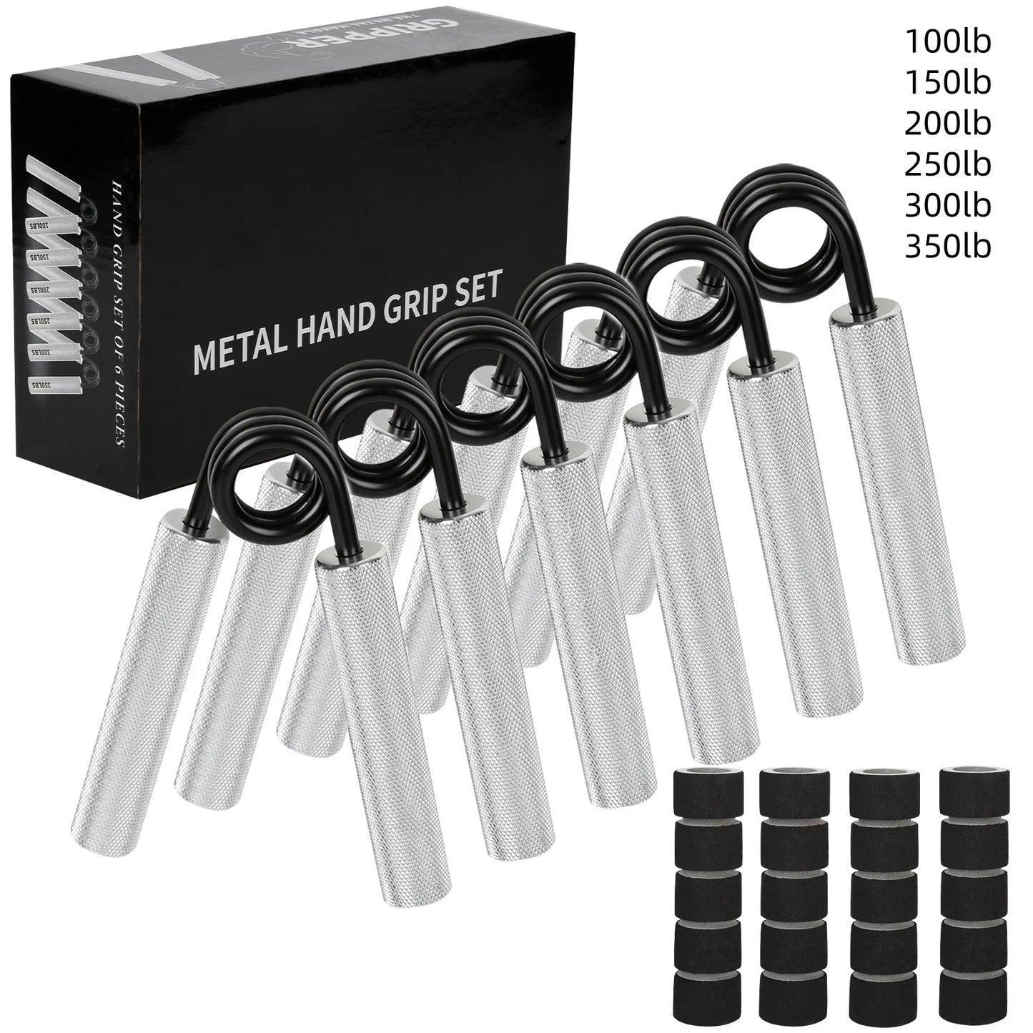 Aluminum Alloy Hand Gripper with Sponge Sleeve — Spring Steel Fitness Trainer for Arm & Finger Strength, Home Gym for Men