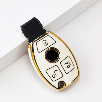 Car Key Case Cover – Key Bag Accessories for Mercedes Benz A/B/C/S Class, AMG, GLA, CLA, GLC W176/W221/W204/W205 Fob Keychain