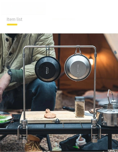 Portable Stainless Steel Light Pole Bracket — Outdoor IGT Table Supply and Desktop Mount Camping Table Accessory