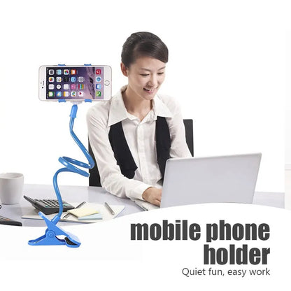Flexible Gooseneck Mobile Phone Holder: Universal Lazy Bracket Stand for Bed, Desk, or Table - Smartphone Stents Clip