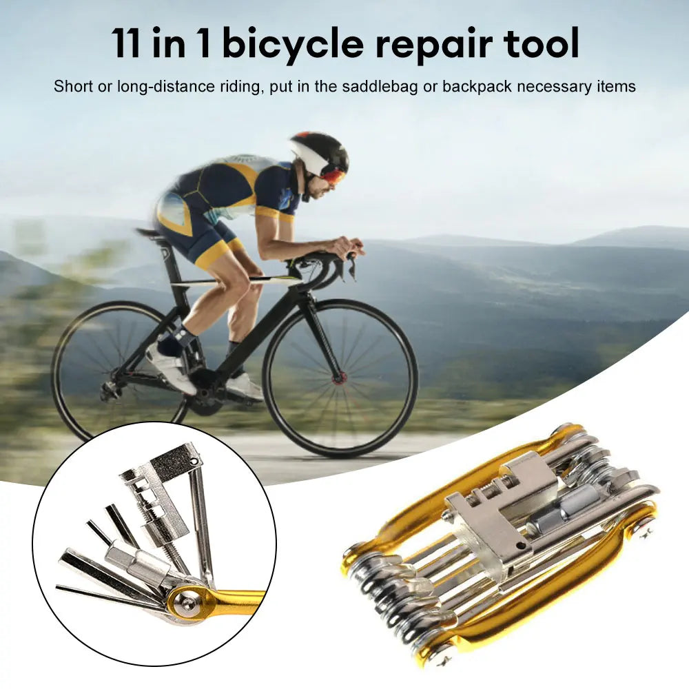 10-in-1 Multifunction Bicycle Repair Kit – MTB Bike Wrench, Screwdriver, Chain & Spoke Tools