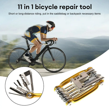 10-in-1 Multifunction Bicycle Repair Kit – MTB Bike Wrench, Screwdriver, Chain & Spoke Tools