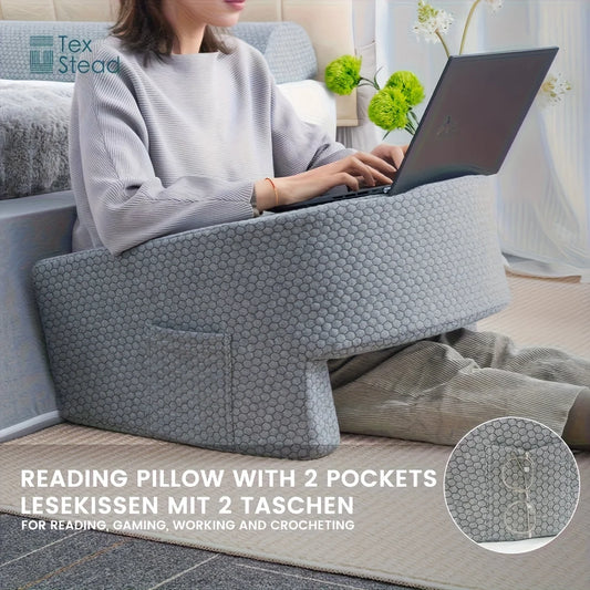 Extra Large Memory Foam Reading Pillow – Armrest Bed Pillow for Gaming, Working, and Relaxing with Removable Cover, 1 PC