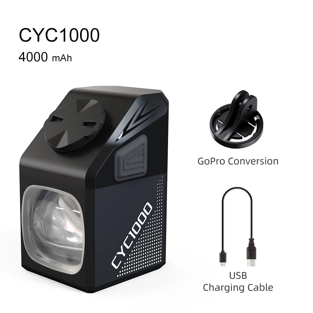 CYCLAMI CYC 1000 Lumen Bike Headlight – Ultra Bright Front Lamp with GoPro Mount & Wireless Remote for MTB & Road