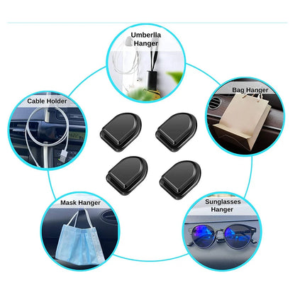 Mini Car Hooks – Self-Adhesive Interior Storage Holder for USB Cable, Headphones, Keys, Dashboard Wall Hanging Hook, Auto Accessories