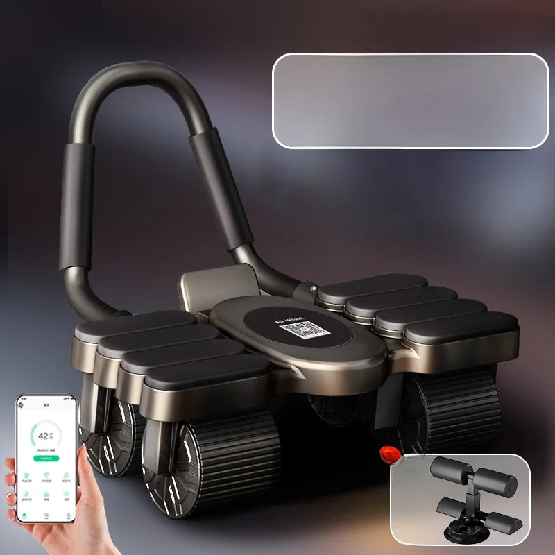 Updated Six-Wheel Eight-Knee Abdominal Wheel – PU Rebound Fitness Equipment for Home Exercise