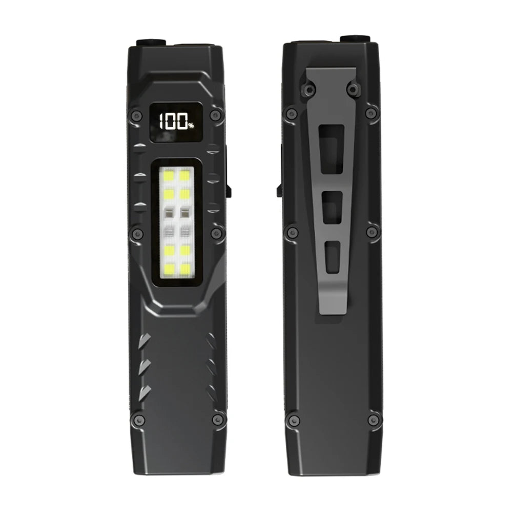 LED Ultra Slim Flashlight 1200LM — Mini Portable Pocket Light with Pen Clip, IPX44 Waterproof for Camping & Hiking