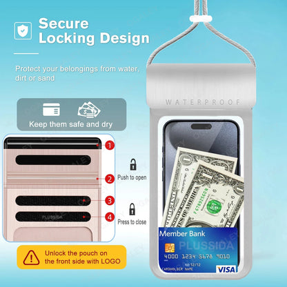 IPX8 Universal Waterproof Phone Pouch – Dry Bag Case for iPhone 16/17 Pro Max, Xiaomi, Samsung