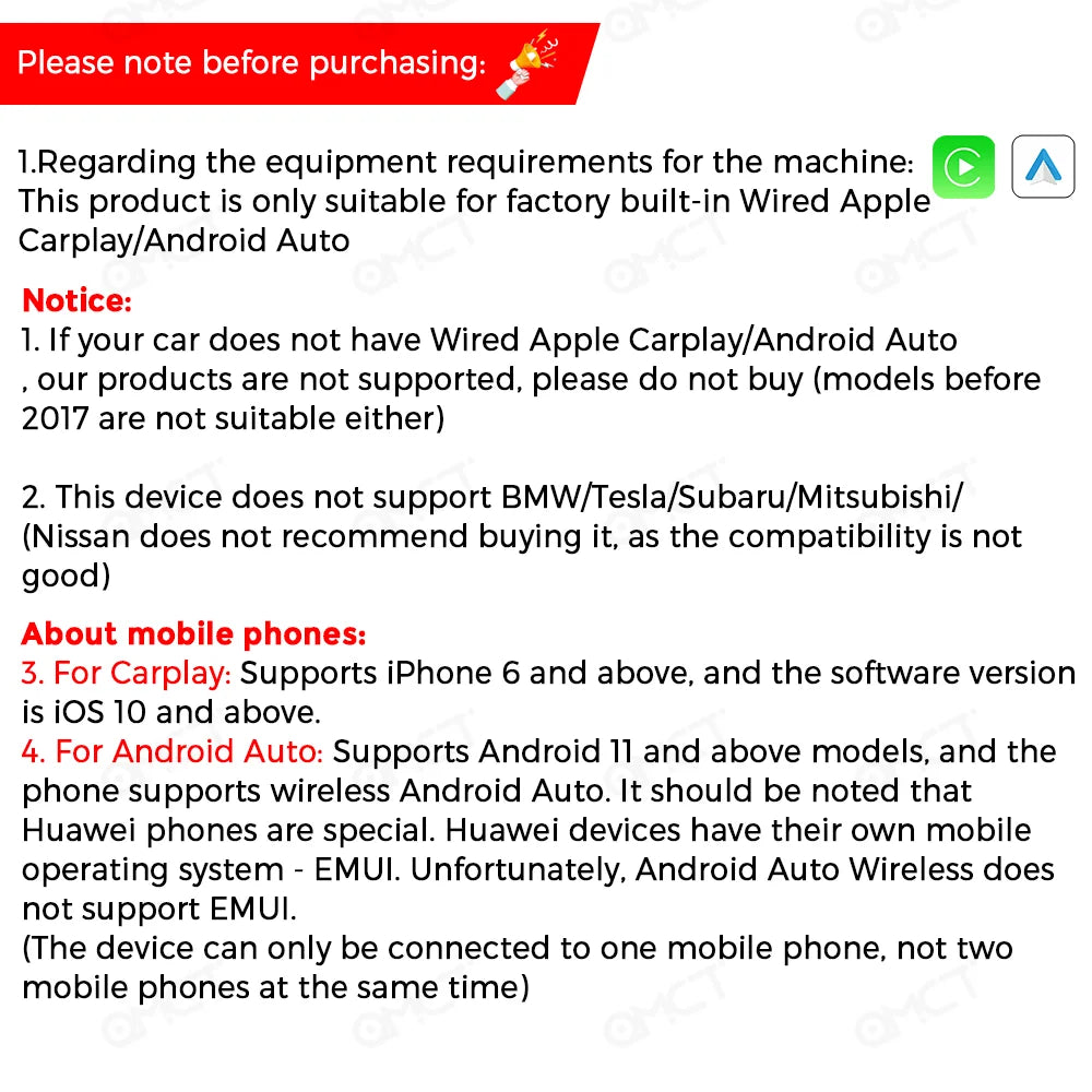 PLAYAIBOX Android Auto Wireless CarPlay Adapter - 2-in-1 Wireless Plug and Play for Benz, Audi, Kia, Chery, Jeep, Volvo, Hyundai, Porsche, VW