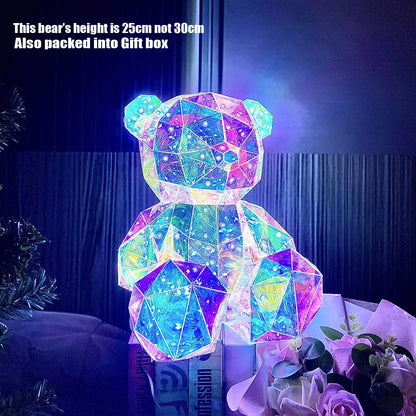 30cm Teddy Bear LED Gift Lamp – Colorful Romantic Light for Girls’ Birthday & Valentine’s