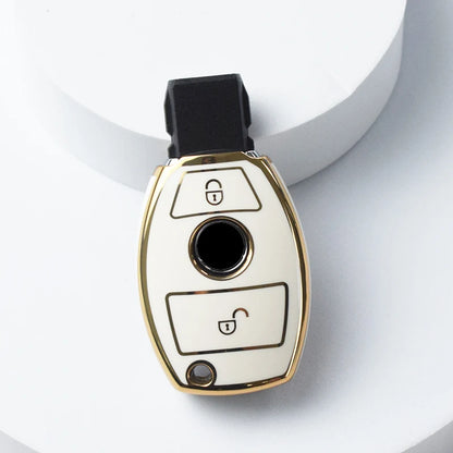 Car Key Case Cover – Key Bag Accessories for Mercedes Benz A/B/C/S Class, AMG, GLA, CLA, GLC W176/W221/W204/W205 Fob Keychain