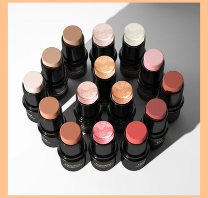 Face Brown Bronzer Contour Stick - Foundation Makeup Pen, Long-Lasting Smooth Contour, Shadow Blusher & Highlight Concealer Cosmetics