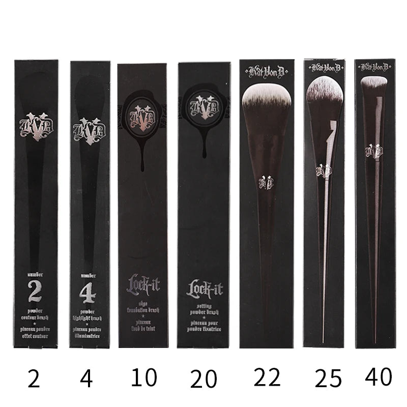 Kat Von D Makeup Brush Set – KVD Foundation, Blush, Highlight, Concealer, Powder & Eyeshadow Brushes Kit