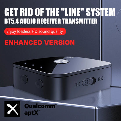 APTX Bluetooth 5.4 Audio Transmitter & Receiver | aptX Adaptive/HD/LL, 3.5mm AUX, 2-in-1 Wireless HiFi Stereo Adapter with Mic