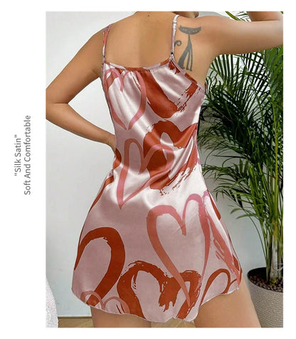 Women’s Sexy Satin Slip Nightdress - Backless Cross Strappy Sleepwear for Luxurious Comfort