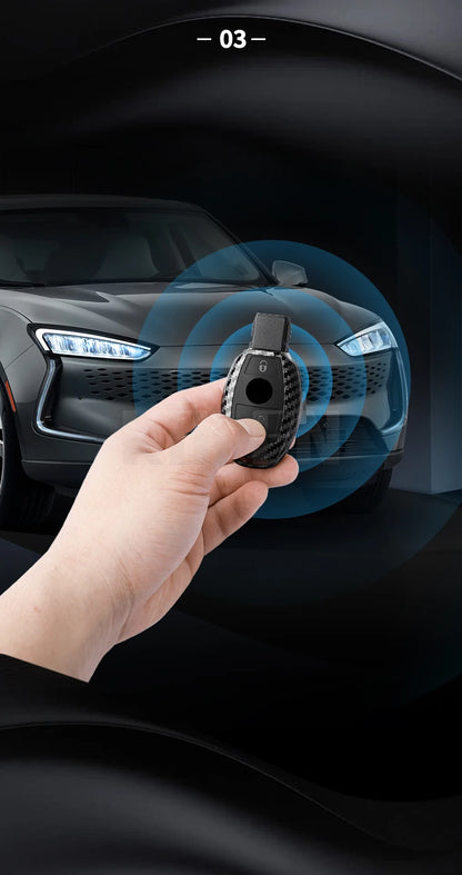 ABS Carbon Fiber Car Key Case Cover – Compatible with Mercedes Benz W204/W205/W212/W213/W176/W177/W219 A/B/C/E/S/GLC/CLA/AMG Fob