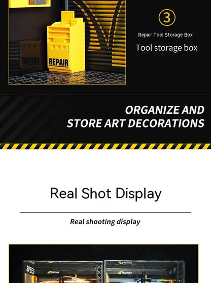 1:24 / 1:32 Scale Light-Up Parking Lot Toy – DIY Assembly Diecast Alloy Car Garage Scene for Display & Kids Gift