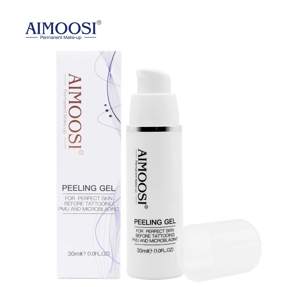 Aimoosi Exfoliating Gel – Clean Skin Cuticle Prep for Semi-Permanent Microblading, Eyebrow & Lip Tattoo Coloring
